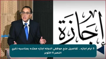 3 أيام إجازة.. تفاصيل منح موظفي الدولة إجازة ممتدة بمناسبة ذكرى النصر 6 أكتوبر